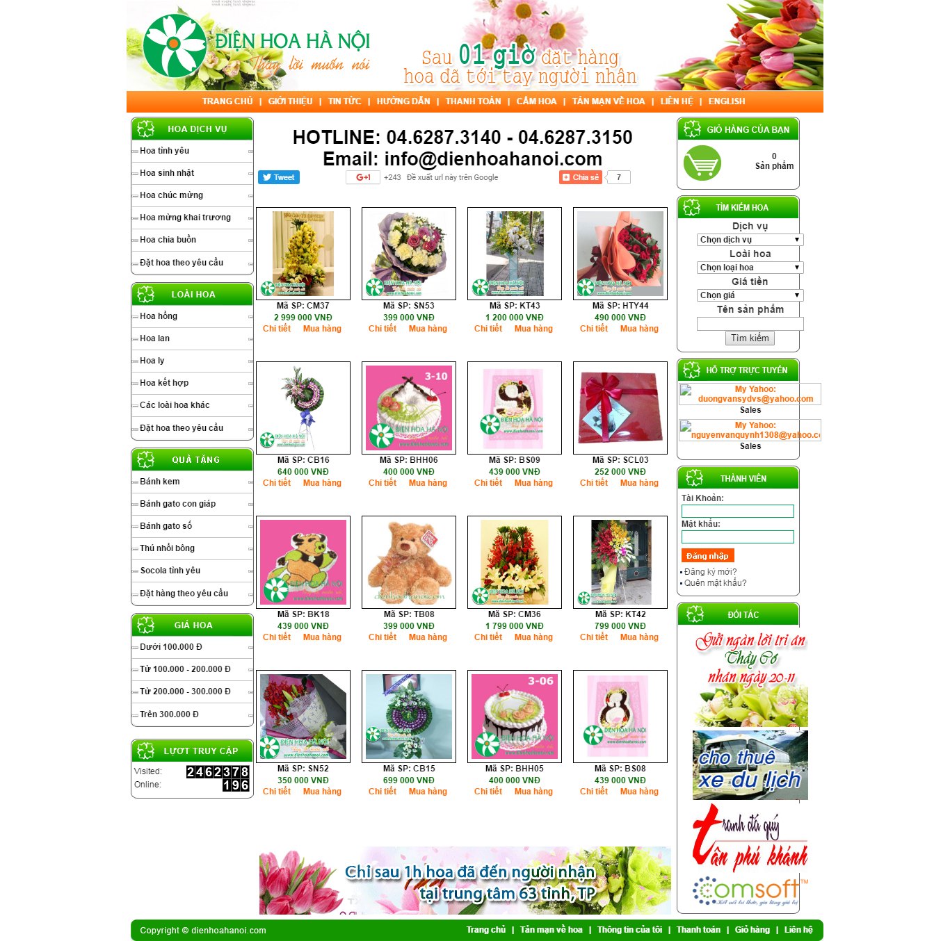 Thiết kế Web bán hoa điện hoa dienhoahanoi.com